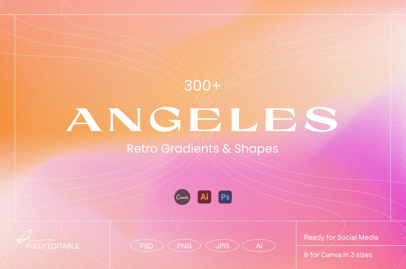 Angeles Retro Gradient Background Collection