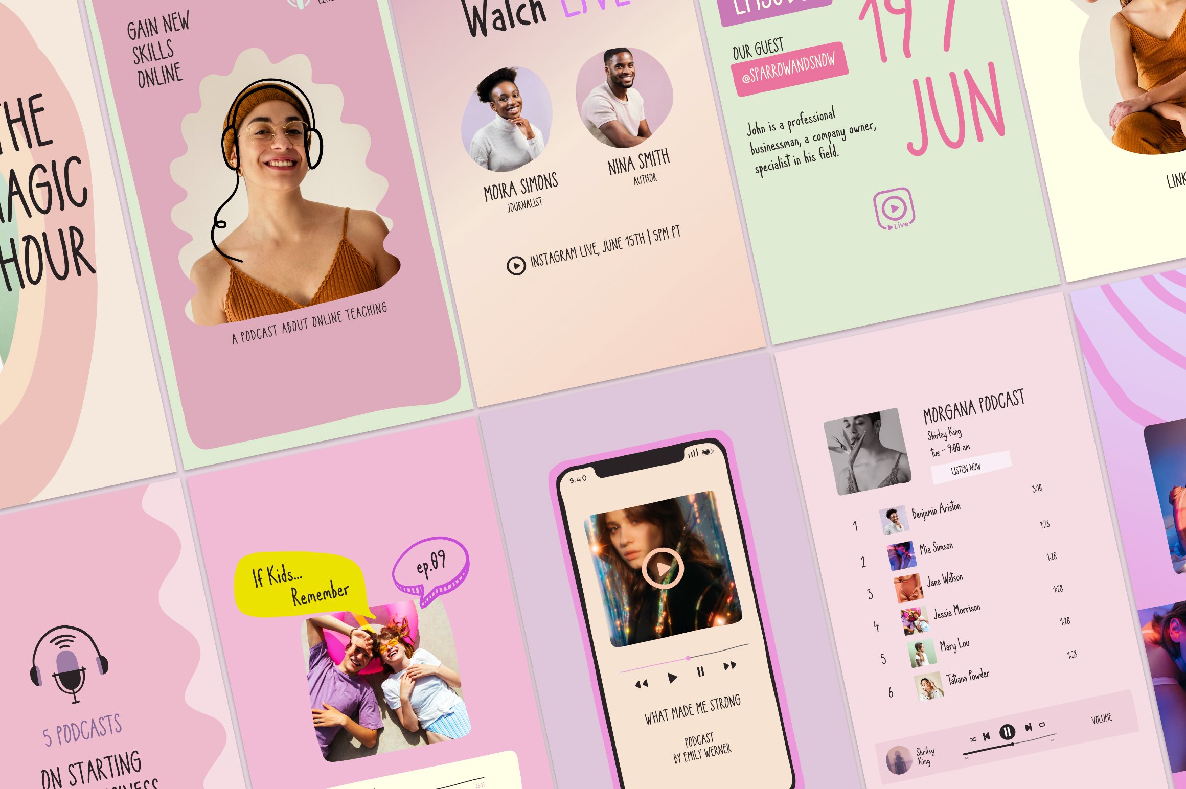 Podcast & Live Templates social media