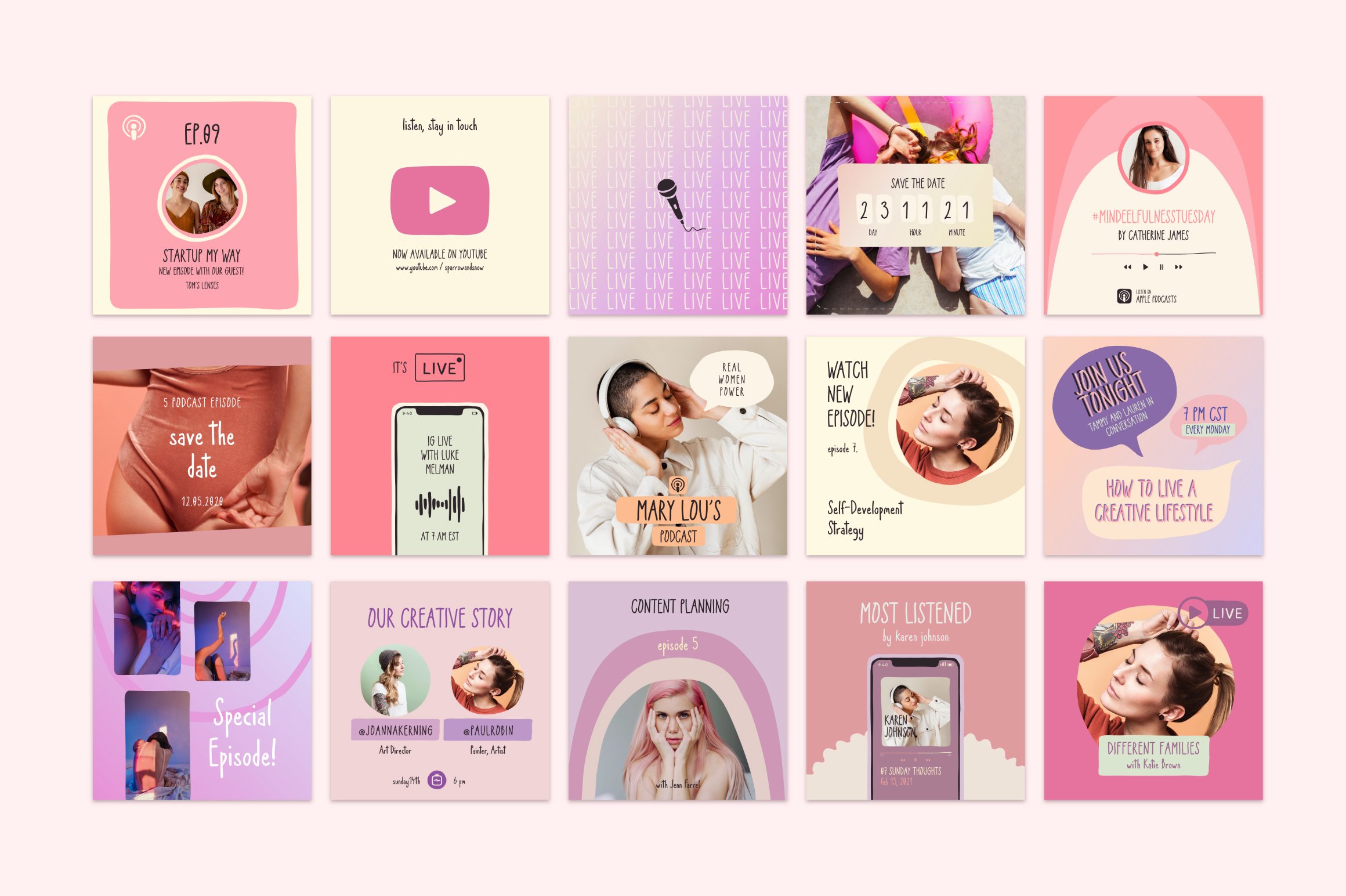 Podcast & Live Templates Illustrated