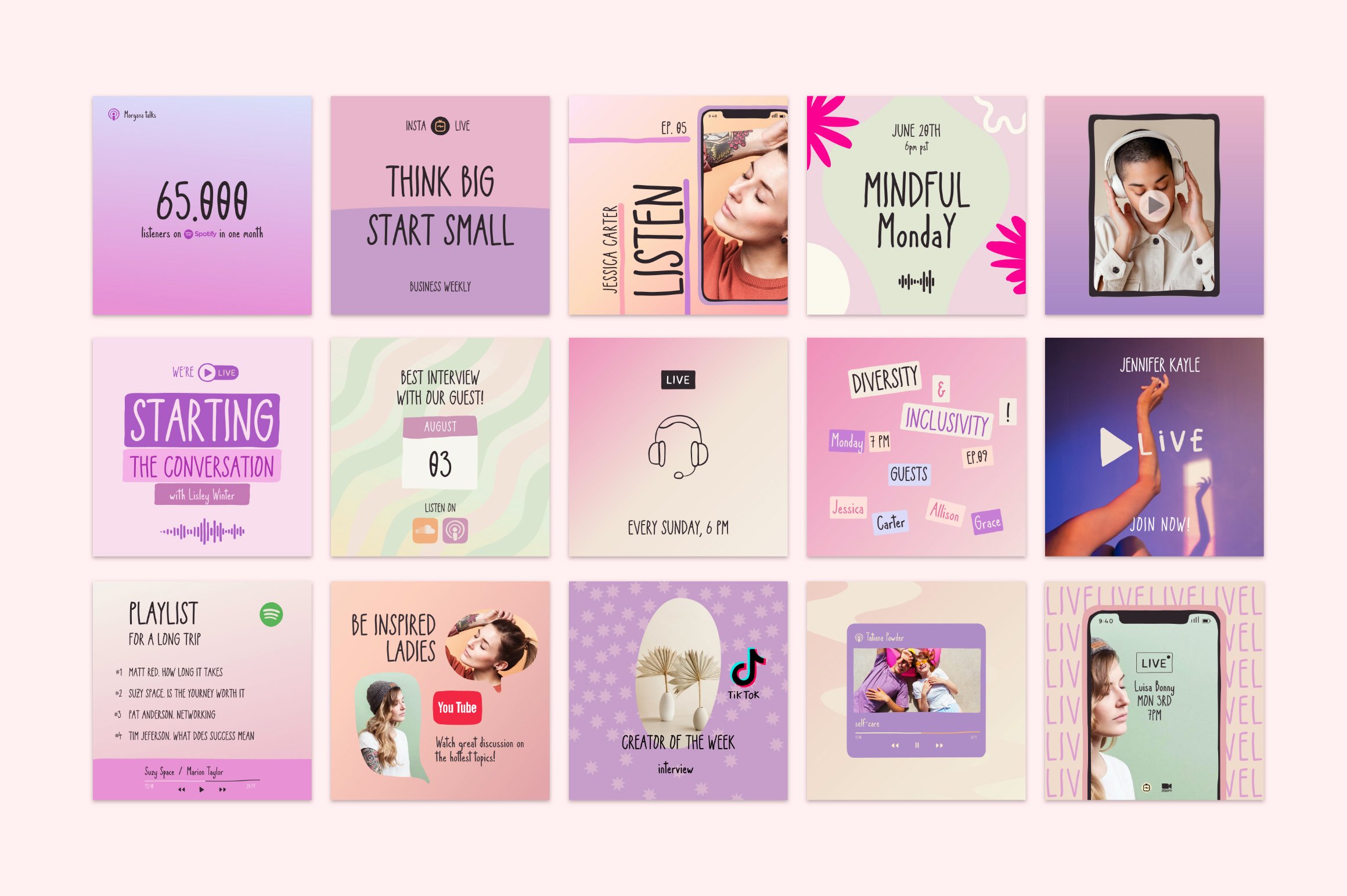 Podcast & Live Templates Illustrated