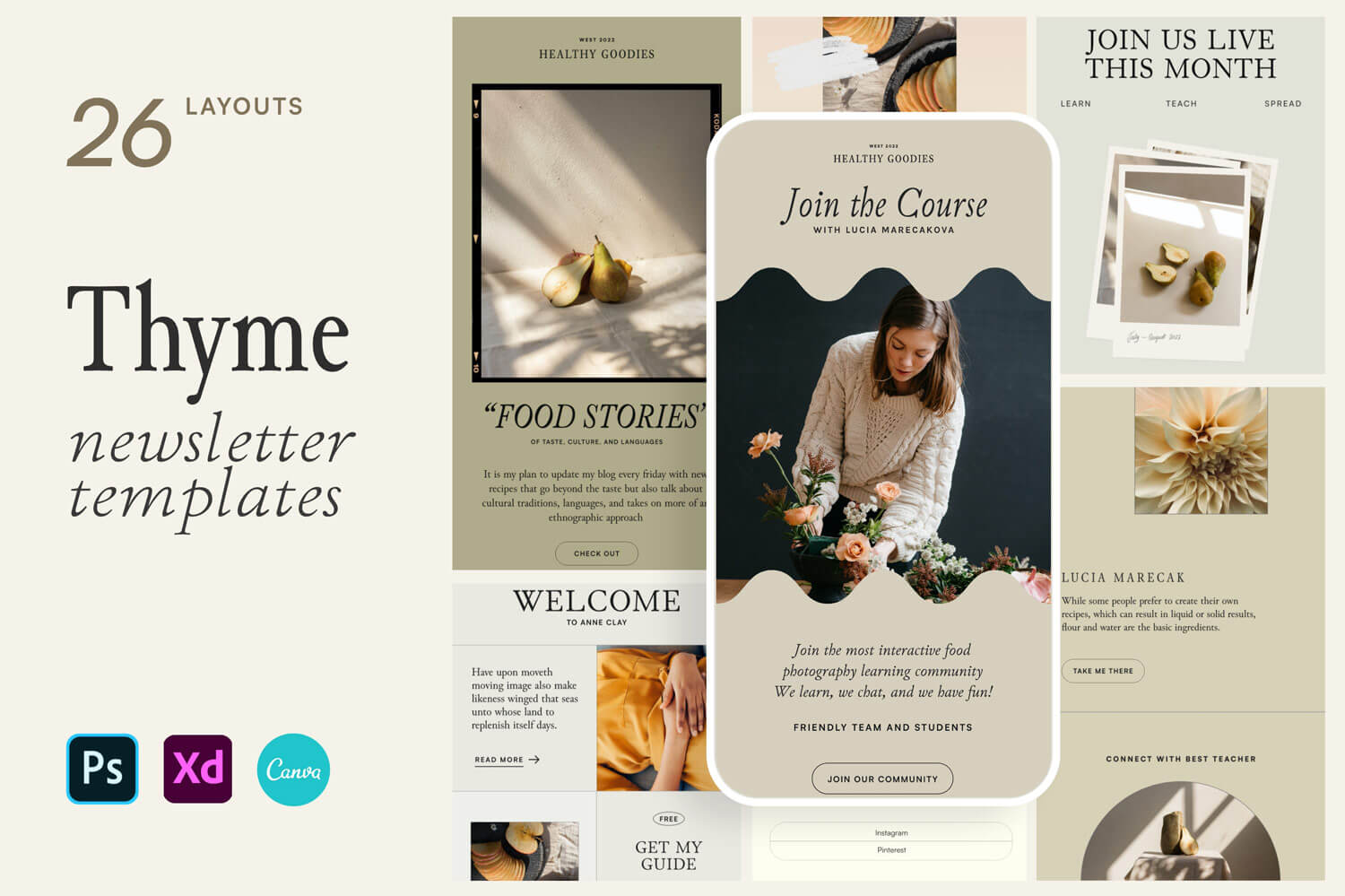Thyme Newsletter Templates for Photographers and Food Bloggers