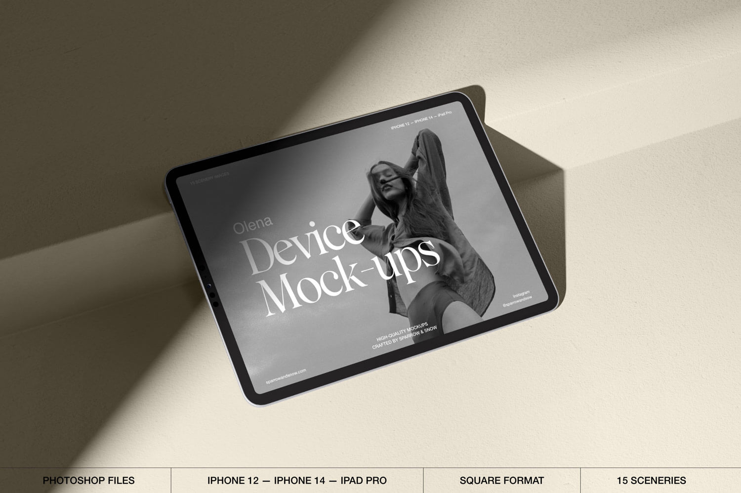 Olena Digital Devices Mockups with Natural Shadows