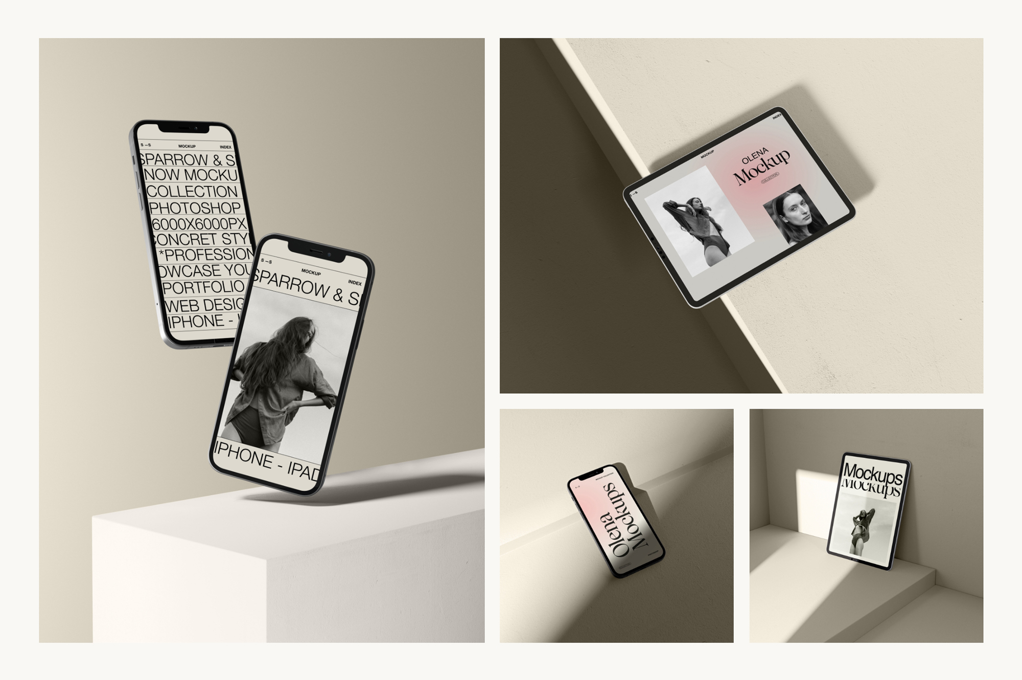 Olena Device Mock-ups: Customizable Colors