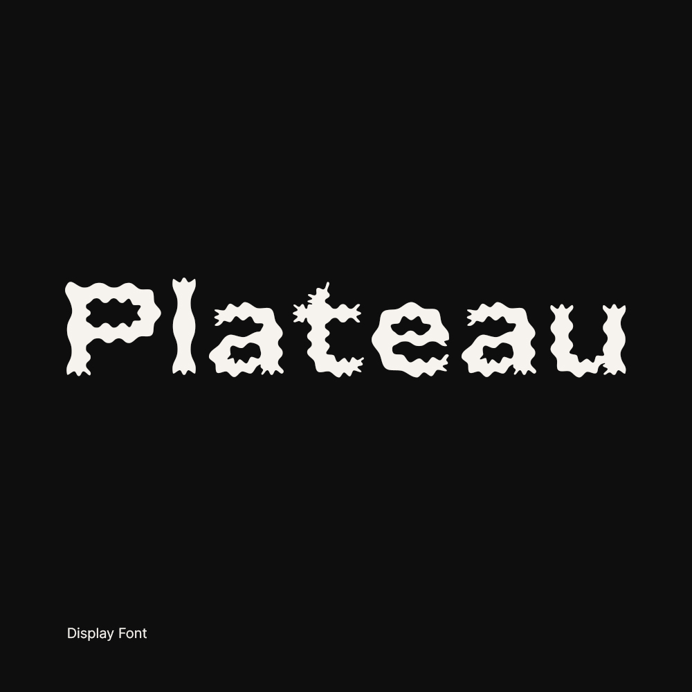 Plateau by Sparrow&Snow, creative display font, trippy vibe