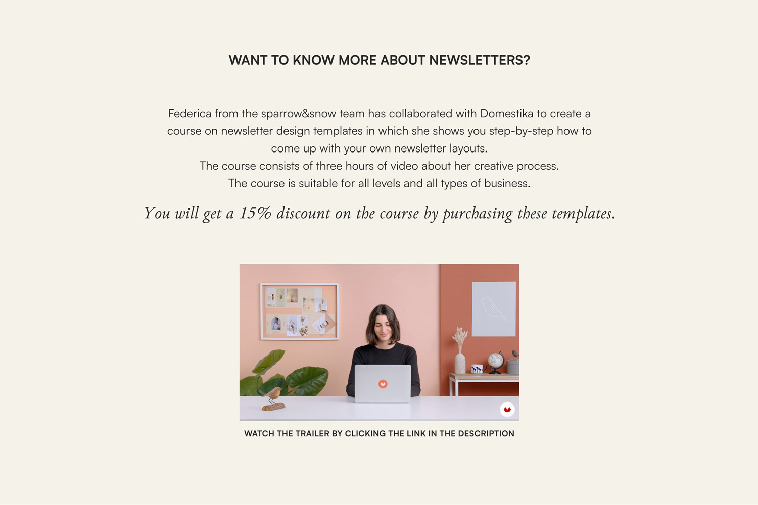 course newsletter template domestika