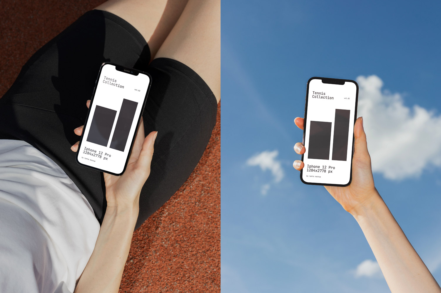 Tennis Mockup Collection: showcase your designs with realism on T-shirts, iPads, iPhones, newspapers, business cards, and tote bag.
