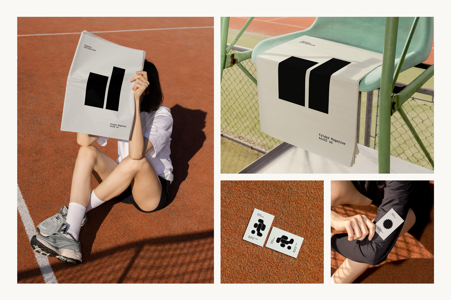 Tennis Mockup Collection: showcase your designs with realism on T-shirts, iPads, iPhones, newspapers, business cards, and tote bag.
