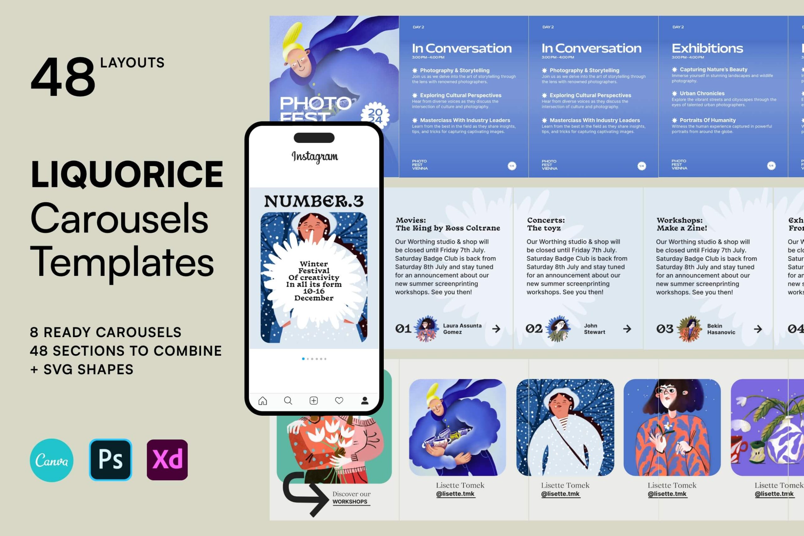 Liquorice Carousel Templates Perfect for tutorials, educational content, activism, and event promotions, these templates help you deliver valuable, step-by-step information while keeping your audience captivated and engaged.